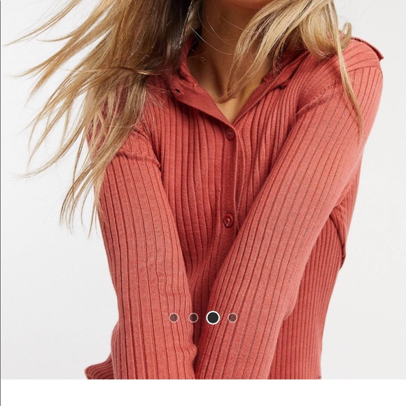 Monki (ASOS ) ribbed midi dress in red - Picture 2 of 11